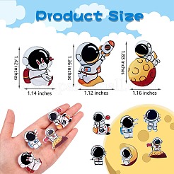 9個9スタイルの宇宙飛行士ブローチピン  服のDIYクラフトのための漫画のアクリルラペルピン  ミックスカラー  29.5~37.5x24~46.5x9~10mm  1個/スタイル&nbsp;JEWB-SZ0001-36