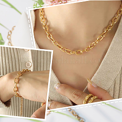 DIY酸化アルミニウムアズキチェーンネックレス/ブレスレット作成キット  ゴールドカラー  11~28x7~58x2mm  10 M&nbsp;DIY-SP0001-87A-G