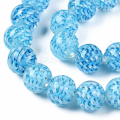 Transparent Handmade Lampwork Beads Strands&nbsp;LAMP-T007-21C