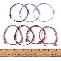 男性と女性のための14個7色のコットンコードブレスレットセット  ミックスカラー  5-1/8~11-3/8インチ（13~29cm）  2個/カラー&nbsp;BJEW-FS00025-05