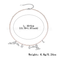 S925 Silver Pendant Necklace with Zircon and Freshwater Pearl Letter Chain Jewelry&nbsp;UA8074