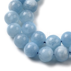 天然石アクアマリンビーズ連売り  ラウンド  8mm  穴：1mm  約23個/連  7.09~7.48''（18~19センチメートル）&nbsp;G-D327-C03-8MMA