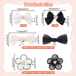 6 Styles Polyester/Cloth Bowknot/Flower Bridal Shoe Decoration with Plastic Imitation Pearl&nbsp;AJEW-PH0012-07