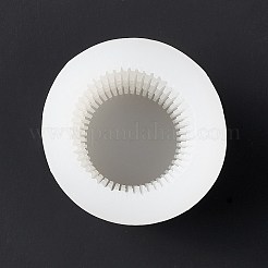DIY 溝付きストライプ ピラー キャンドル シリコン型  3 d の円筒形の背の高いローマの柱の金型  香りのよいキャンドル作りに  ホワイト  7.7x8.9cm  内径：5.3のCM&nbsp;LS-SIMO-P001-01D