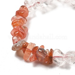 Natural Quartz Crystal & Carnelian Beads Strands&nbsp;G-L610-A29-01