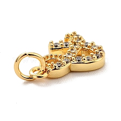 Brass Micro Pave Clear Cubic Zirconia Pendants&nbsp;X-KK-E015-27G