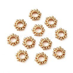 合金ビーズスペーサ  カドミウムフリー＆鉛フリー  花  ライトゴールド  11x4mm&nbsp;PALLOY-5541-LG
