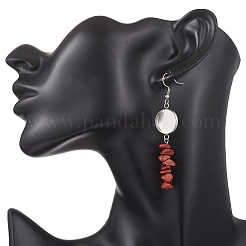 304 Stainless Steel Gemstone Chip Beads Earring Hooks&nbsp;EJEW-JE06898