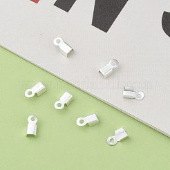 アイアン製折りたたみ式カシメエンドパーツ  圧着コードの端を折ります  銀  6x3x2.3mm  穴：1.2mm  約10000個/袋&nbsp;IFIN-ZX994-S-01