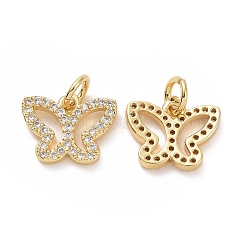 Brass Cubic Zirconia Charms&nbsp;ZIRC-I062-21G