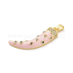 Brass Micro Pave Cubic Zirconia Pendants&nbsp;KK-M314-10G-01