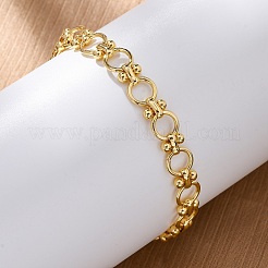 Brass Ring Link Chain Bracelets for Women Men&nbsp;BJEW-K273-05G