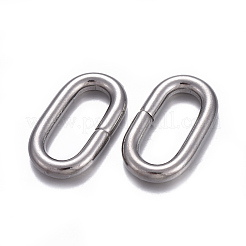 変色しにくい304ステンレススチール製リンクリング  クイックリンクコネクター  オーバル  ステンレス鋼色  27.5x16x4mm  インナーサイズ：8x20mm&nbsp;STAS-F221-39P
