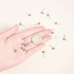 304ステンレススチールスタッドピアス金具  カン付き  ステンレス鋼色  17x9x6mm  穴：1mm  ピン：0.4mm&nbsp;STAS-PH0002A-15P