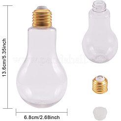 創造的なプラスチック電球形ボトル  パーティーの装飾  ゴールデン＆シルバー  136x68mm  容量：200ミリリットル&nbsp;AJEW-NB0001-05