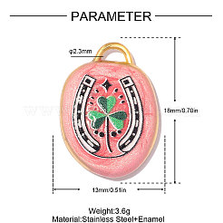 304 Stainless Steel Enamel Pendants&nbsp;STAS-OY014-32G