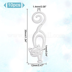 201ステンレススチールペンダント10個  猫  ステンレス鋼色  39x12x1mm  穴：1.4mm&nbsp;STAS-UN0060-25