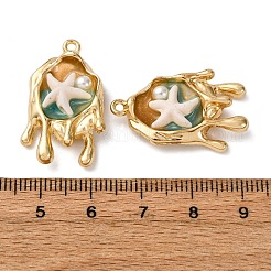 Light Gold Tone Alloy Enamel Pendants&nbsp;ENAM-B028-28KCG