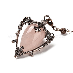 Natural Rose Quartz Triangle Dowsing Pendulum Pendants&nbsp;G-G022-01R-02