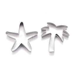Non-Tarnish Stainless Steel Mixed Beach Series Shaped Cookie Candy Food Cutters Molds&nbsp;DIY-H142-05P