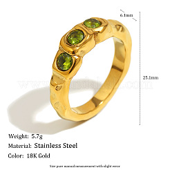 316L Surgical Stainless Steel Pave Cubic Zirconia Finger Rings&nbsp;WGCD260-01