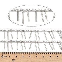 ラックメッキ真鍮リンクチェーン  長持ちメッキ  ニッケルフリー  ハンダ付け  スプールで  プラチナ  バー：14x2x1mm  約32.81フィート（10m）/ロール&nbsp;CHC-A007-11P