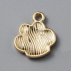 合金エナメルチャーム  ライトゴールド  猫の足跡チャーム  ライトスカイブルー  15.5x14x2mm  穴：2mm&nbsp;ENAM-WH0065-26KCG-02