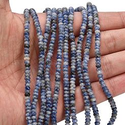 天然ブルースポットジャスパービーズ連売り  ロンデル  4x1.5mm  穴：0.7mm  約155個/連  14.96''（38センチメートル）&nbsp;G-L635-A12-4x2mm