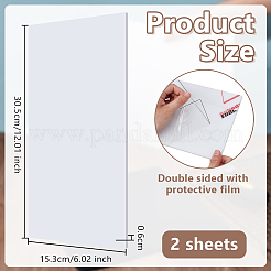 2枚 HDPEプラスチックシート  長方形  ホワイト  30.5x15.3x0.6cm&nbsp;DIY-OC0014-44A-02