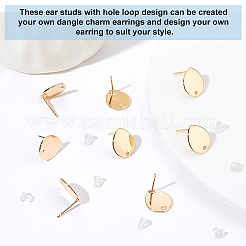 30Pcs Brass Stud Earring Findings&nbsp;KK-DC0001-41