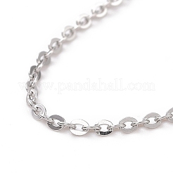 Anti-Tarnish Rhodium Plated 925 Sterling Silver Cable Chains Necklace for Women&nbsp;STER-I021-09P