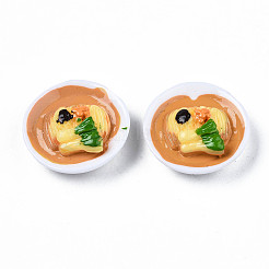 不透明なエポキシ樹脂カボション  模造食品  緑の野菜とプレート  砂茶色  23x24x10.5mm&nbsp;LS-CRES-S358-55
