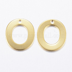 304ステンレススチールチャーム  文字.o  18KGP本金メッキ  11x10x0.8mm  穴：1mm&nbsp;X-STAS-P141-O
