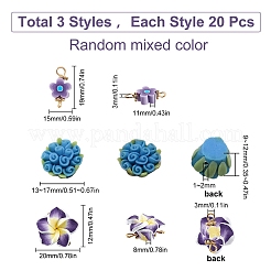 60Pcs 3 Style Handmade Polymer Clay Links Connectors&nbsp;FIND-SC0001-85