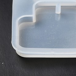 クリップ用のDIYオーナメントシリコンモールド  レジン型  UVレジン＆エポキシレジンジュエリークラフト作り用  台形模様  103x93x5.5mm  穴：3mm  内径：46x41x5mm&nbsp;LS-DIY-C061-01D