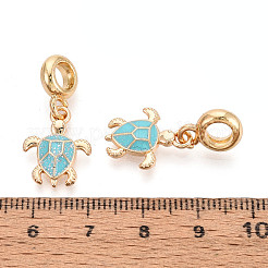 Alloy Enamel Sea Turtle European Dangle Charms&nbsp;FIND-B034-52G-01