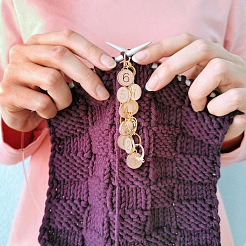 Brass Link Knitting Row Counter Chains&nbsp;HJEW-BC00009