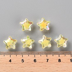 透明なアクリルビーズ  二層ビーズ  ABカラー  多面カット  スター  きいろ  10.5x11x7mm  穴：2mm  約1280個/500g&nbsp;TACR-S152-01B-SS2105