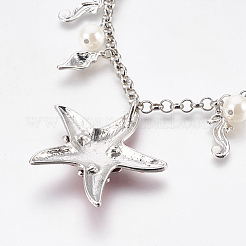 Ocean Theme Alloy Enamel Pendant Necklaces&nbsp;LS-NJEW-WH0002-05P