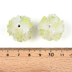 Polymer Clay Rhinestone Beads with Embossed Resin Roses&nbsp;RESI-T059-04E