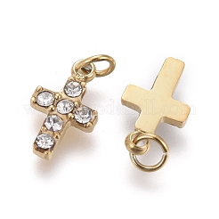 316 Surgical Stainless Steel Tiny Cross Charms&nbsp;STAS-F256-023D-G