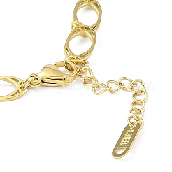 イオンプレーティング(IP) 304 ステンレススチール ホースアイリンクブレスレット 女性用  ゴールドカラー  6-1/4インチ（16cm）&nbsp;BJEW-K254-11B-G
