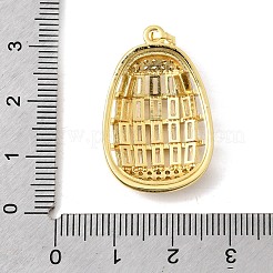 Brass Micro Pave Clear Cubic Zirconia Pendants&nbsp;KK-A296-09C-G