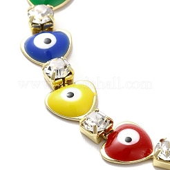 Rack Plating Iron Heart & Square Link Chains Bracelets&nbsp;BJEW-I300-03A
