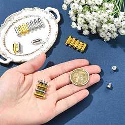 ループ付き真鍮製マグネット留め具10袋  コラム  プラチナ  16x6mm  穴：1.5mm&nbsp;KK-FS0002-02P