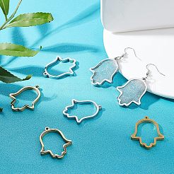 8Pcs 2 Colors 304 Stainless Steel Open Back Bezel Pendants&nbsp;STAS-UN0031-92