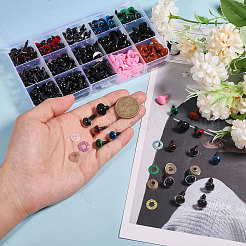 Diy人形作りキット  プラスチック製の安全工芸品の目と鼻とスペーサーを含む  ミックスカラー  11.5x9.5x14mm&nbsp;DIY-WH0622-123