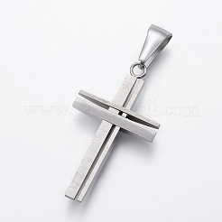 304ステンレスペンダント  クロス  ミックスカラー  36x20x4mm  穴：10x4mm&nbsp;STAS-H360-06
