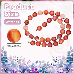 2 Strands Natural Red Agate Beads Strands&nbsp;G-DR0001-06
