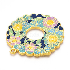 Rack Plating Alloy Enamel Big Pendants&nbsp;ENAM-N056-394D-G